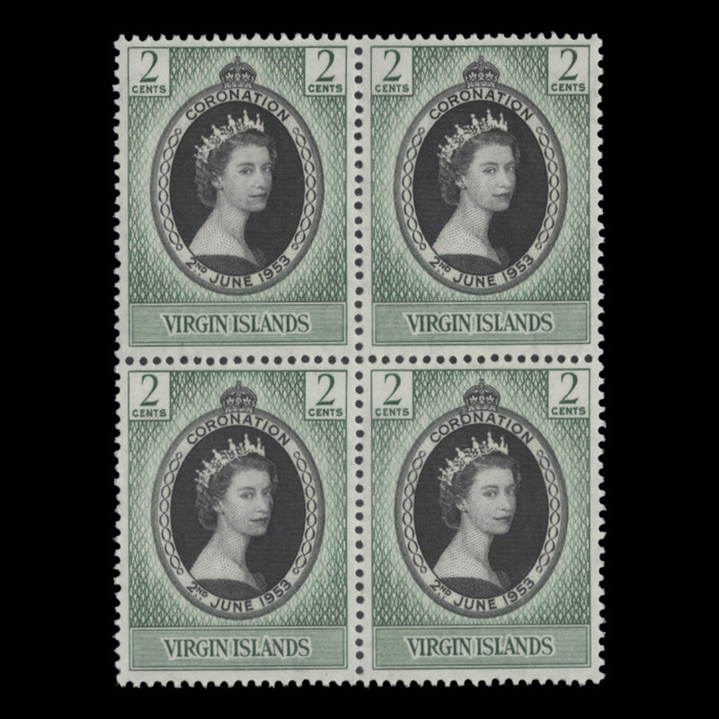 British Virgin Islands 1953 (MNH) 2c Coronation block