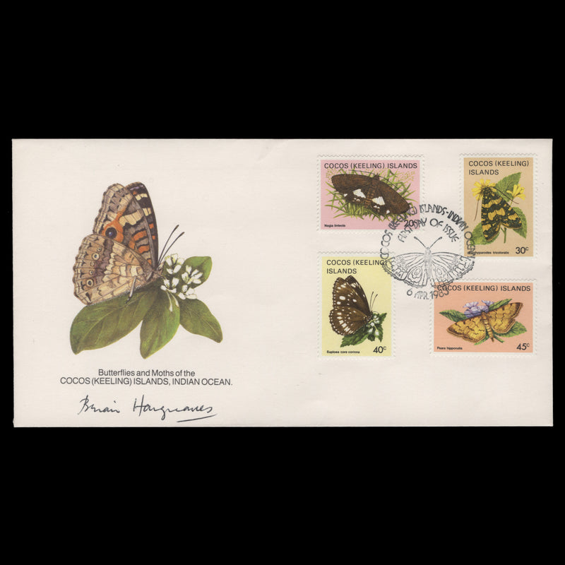 Cocos (Keeling) Islands 1983 Butterflies definitives signed first day cover