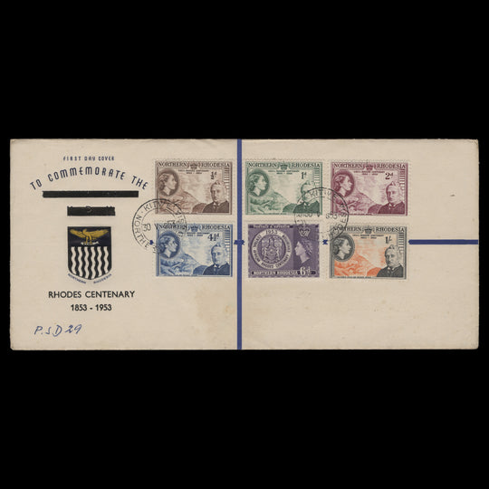 Northern Rhodesia 1953 (FDC) Cecil Rhodes Birth Centenary, KITWE