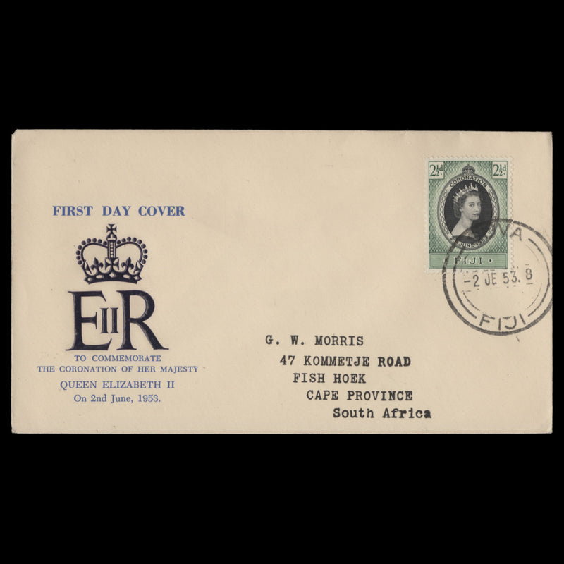 Fiji 1953 (FDC) 2½d Coronation, SUVA