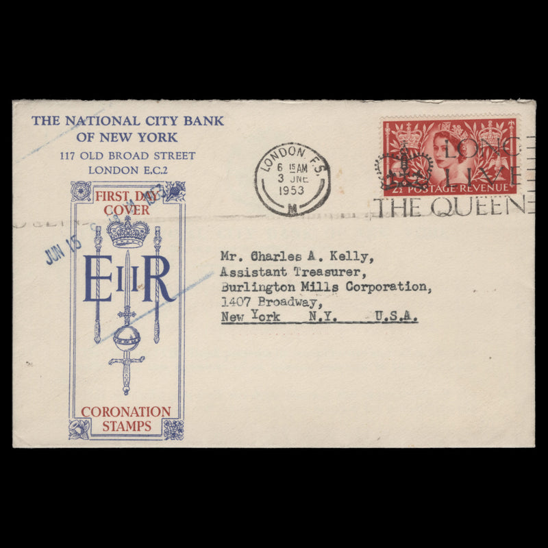 Great Britain 1953 (FDC) 2½d Coronation, LONDON FS