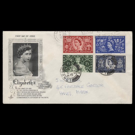 Great Britain 1953 Coronation first day cover, LONDON WC