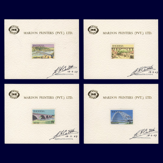 Rhodesia 1969 Bridges signed presentation cards