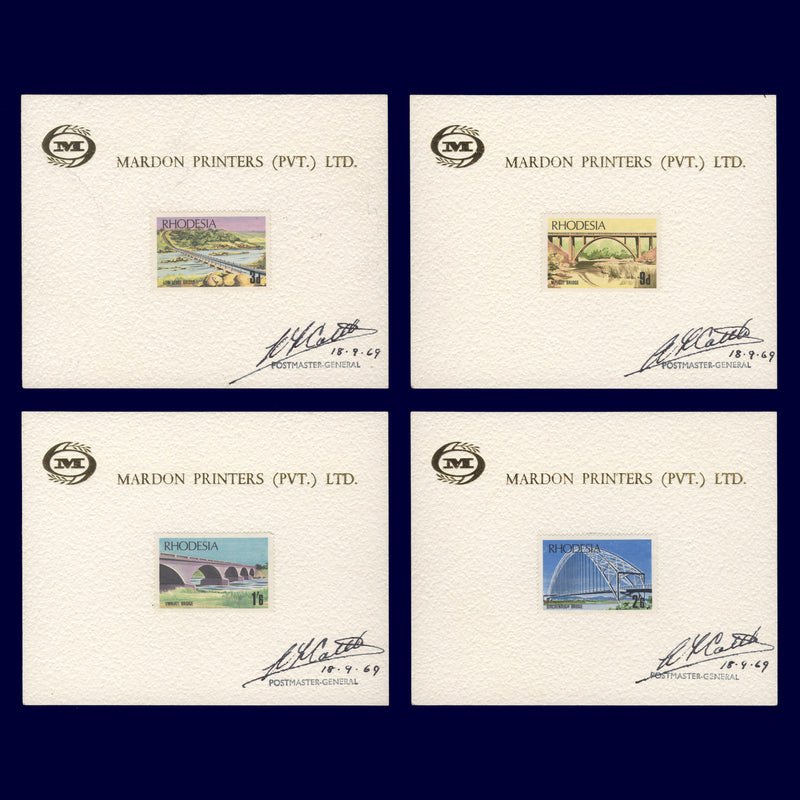 Rhodesia 1969 Bridges signed presentation cards