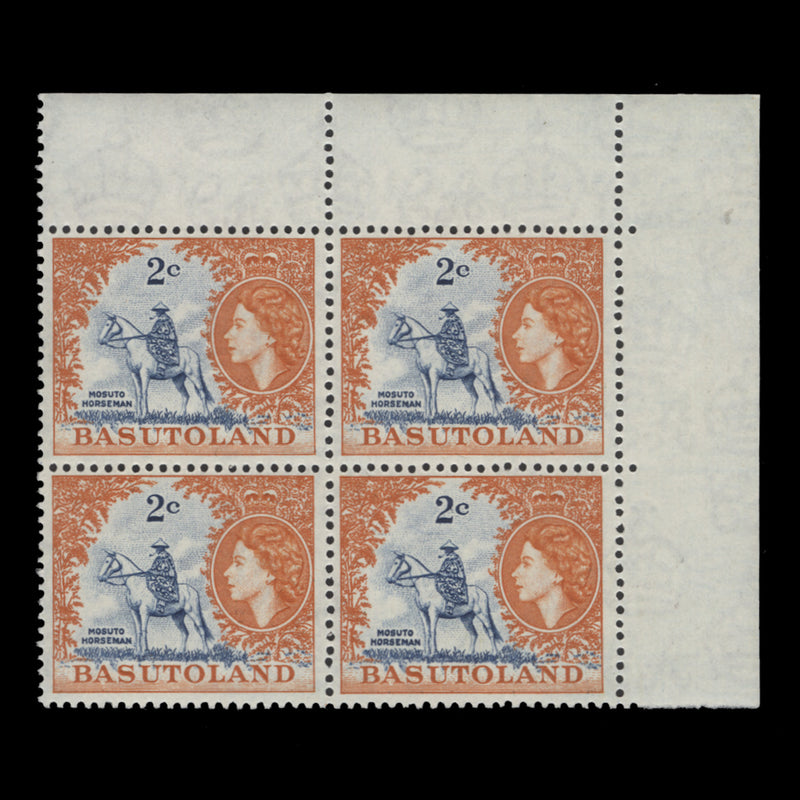 Basutoland 1962 (MNH) 2c Mosuto Horseman block