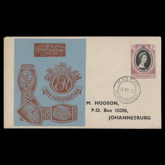 Basutoland 1953 (FDC) 2d Coronation, MASERU