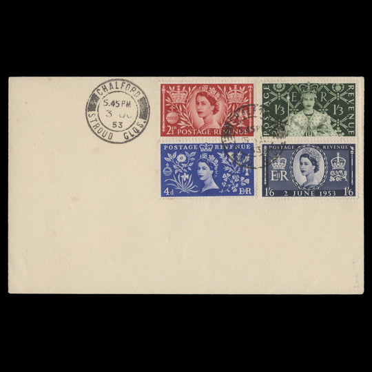 Great Britain 1953 Coronation first day cover, CHALFORD