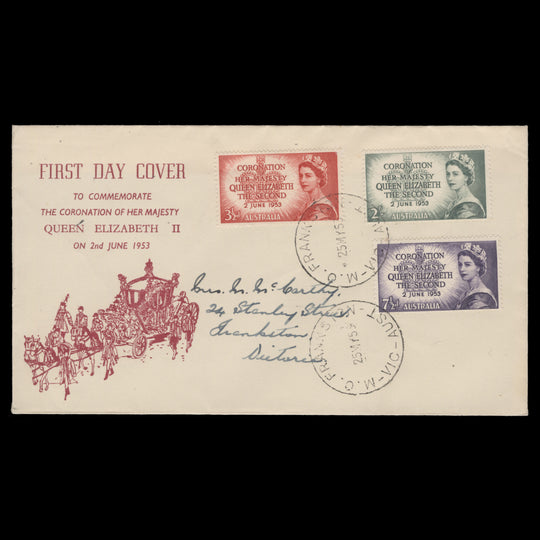 Australia 1953 Coronation first day cover, FRANKSTON