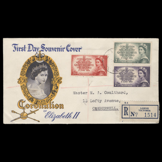 Australia 1953 Coronation first day cover, LORNE