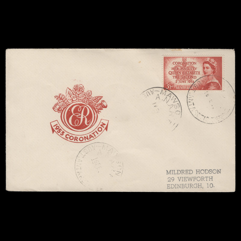 Australian Antarctic Territory 1954 Opening of Mawson Post Office cover