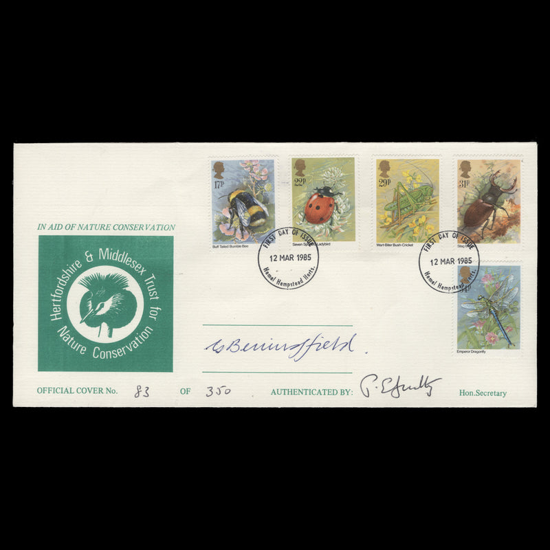 Great Britain 1985 Insects first day cover signed by Gordon Beningfield