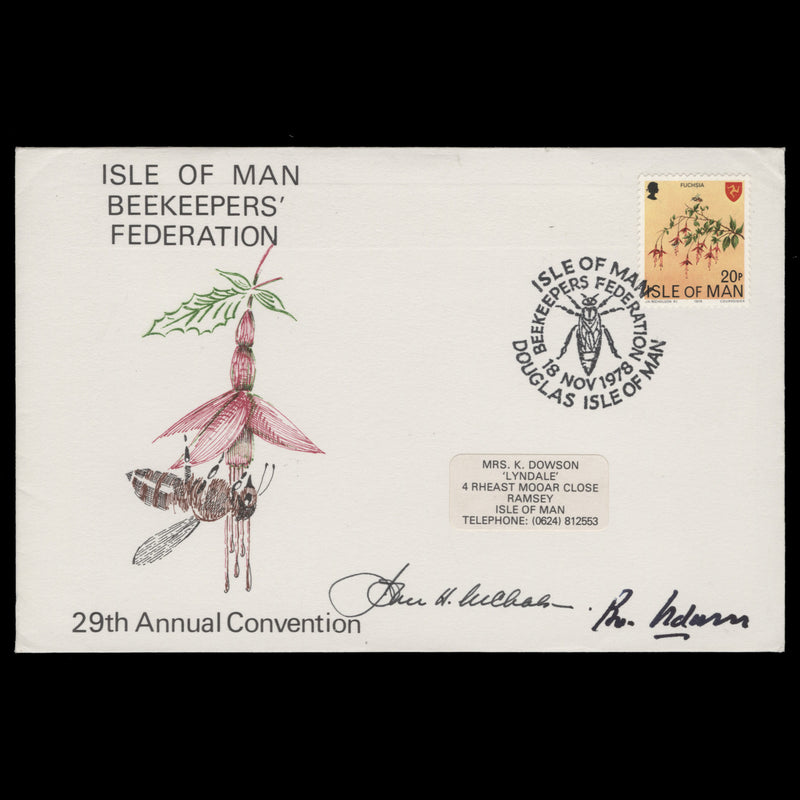 Isle of Man 1978 Beekeepers' Convention signed commemortive cover