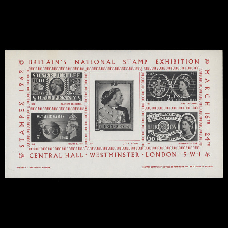 Great Britain 1962 Stampex, London souvenir sheetlet