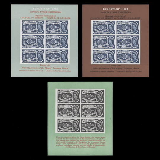 Great Britain 1962 Eurostamp, London souvenir sheetlets