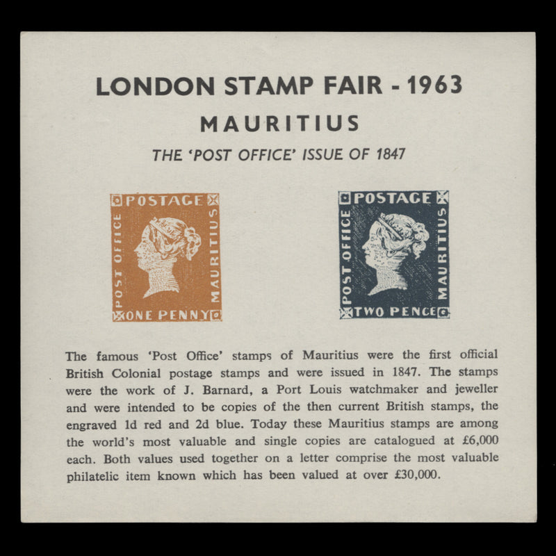 Great Britain 1963 Stamp Fair, London souvenir sheetlet