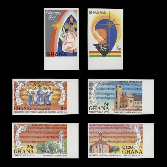 Ghana 1977 (Variety) Christmas imperf singles