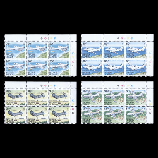 Pitcairn Islands 1989 (MNH) Aircraft traffic light/plate blocks