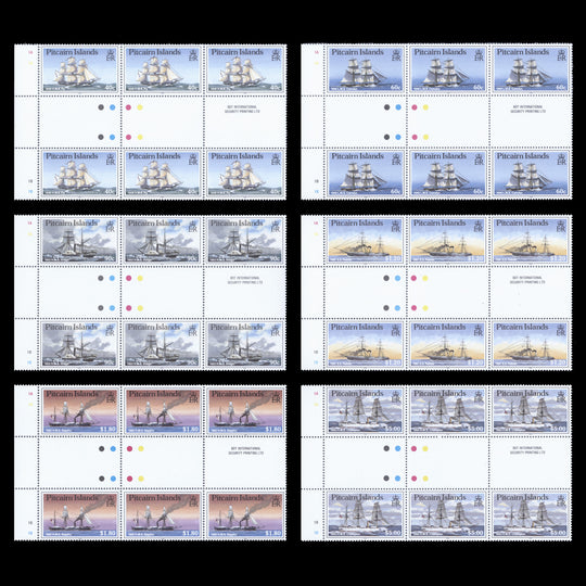 Pitcairn Islands 1988 (MNH) Ships Definitives gutter traffic light blocks