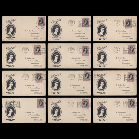 Malaya 1953 Coronation first day covers for all states, SINGAPORE