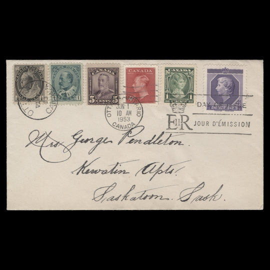 Canada 1953 (FDC) 4c Coronation, OTTAWA
