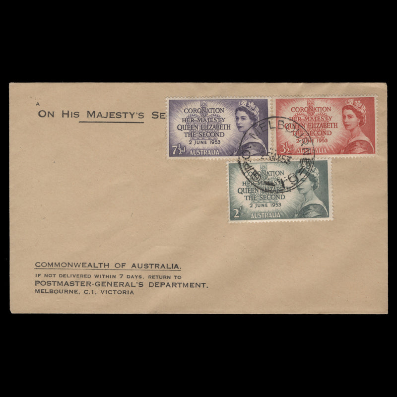Australia 1953 Coronation first day cover, MELBOURNE