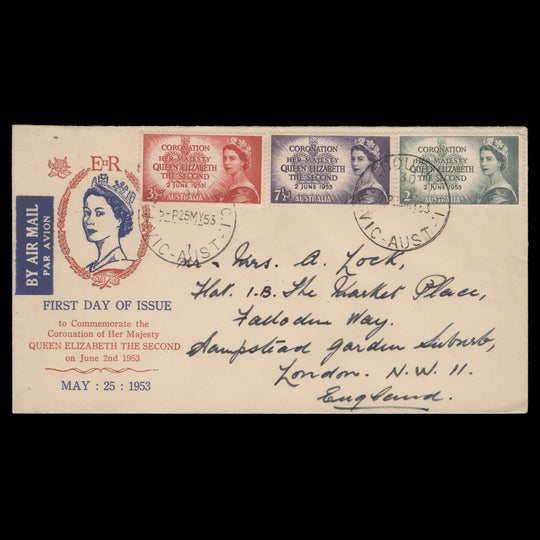 Australia 1953 Coronation first day cover, MELBOURNE