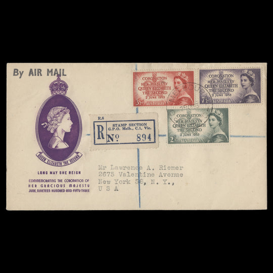 Australia 1953 Coronation first day cover, MELBOURNE