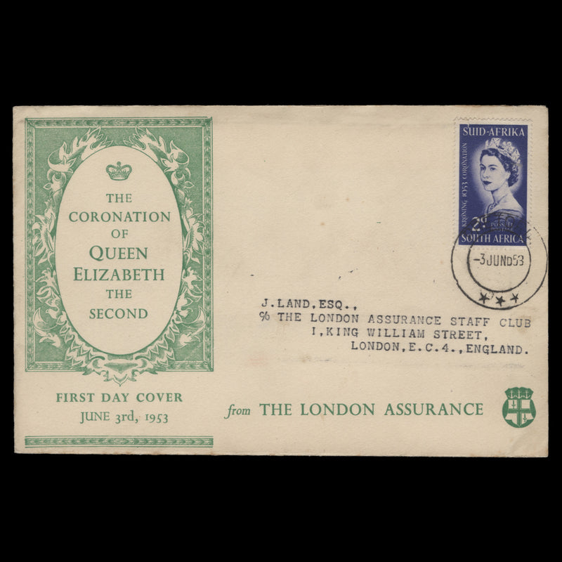 South Africa 1953 (FDC) 2d Coronation, PRETORIA