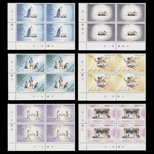 Saint Vincent 1979 (MNH) Christmas plate blocks