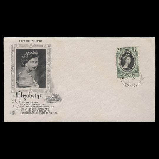Montserrat 1953 (FDC) 2c Coronation, PLYMOUTH