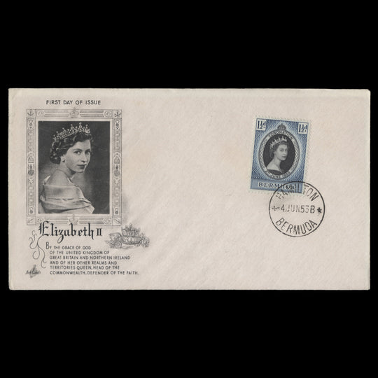 Bermuda 1953 (FDC) 1½d Coronation, HAMILTON