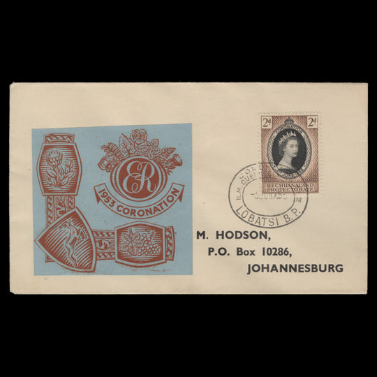 Bechuanaland 1953 (FDC) 2d Coronation, LOBATSI