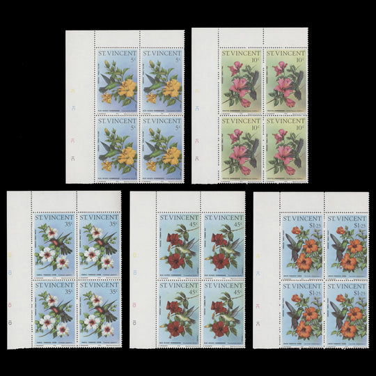 Saint Vincent 1976 (MNH) Hummingbirds & Hibiscuses plate blocks