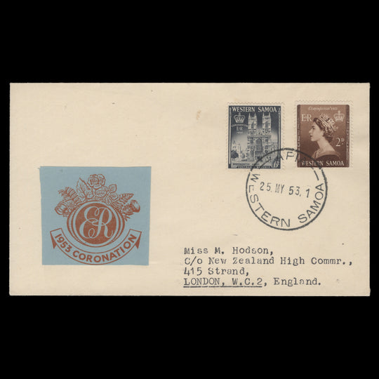 Samoa 1953 Coronation first day cover, APIA