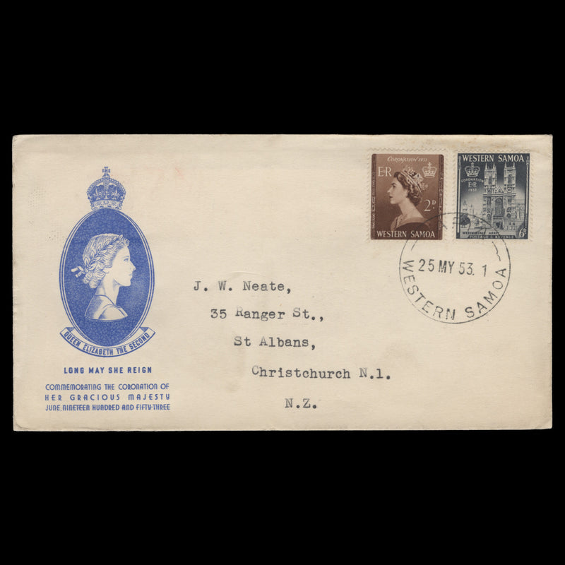 Samoa 1953 Coronation first day cover, APIA