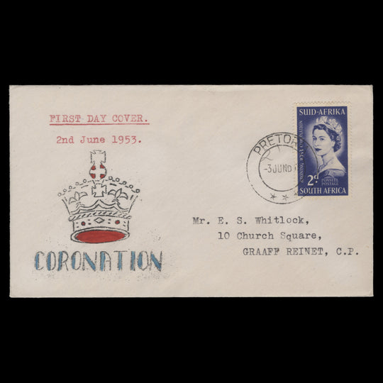 South Africa 1953 (FDC) 2d Coronation, PRETORIA