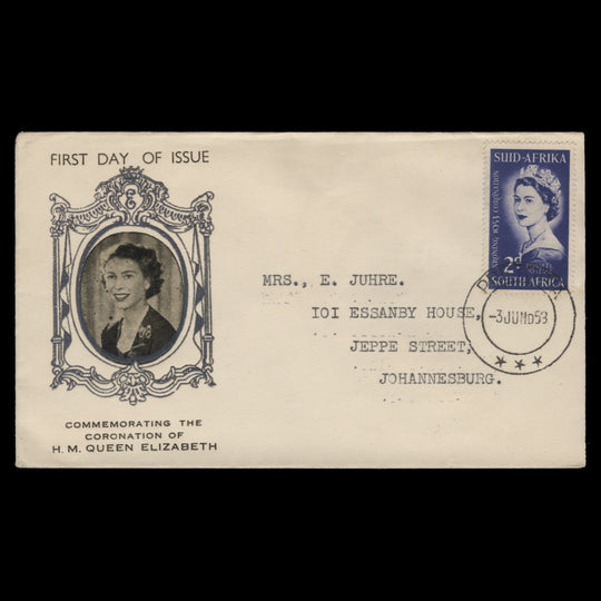 South Africa 1953 (FDC) 2d Coronation, PRETORIA