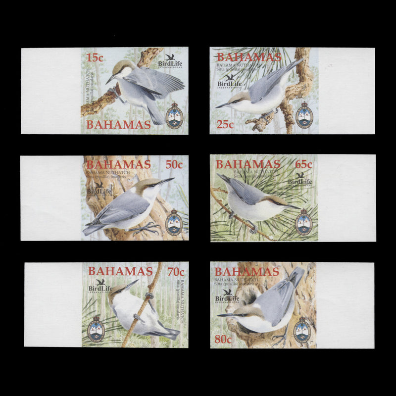 Bahamas 2006 Birdlife, Bahama Nuthatch imperf proof singles