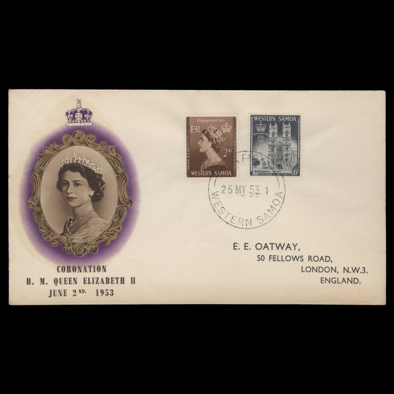 Samoa 1953 Coronation first day cover, APIA