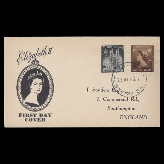 Samoa 1953 Coronation first day cover, APIA