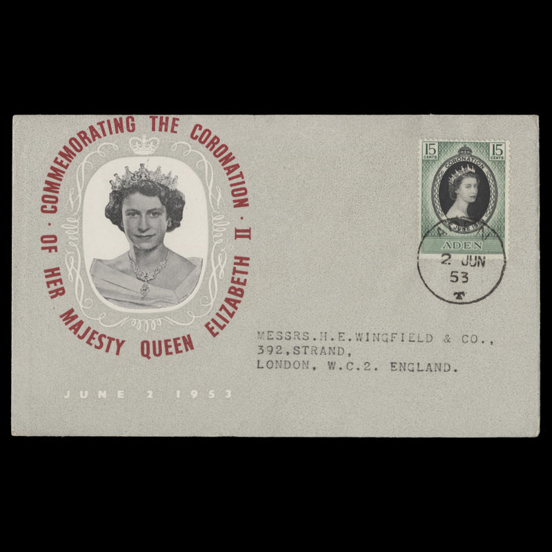 Aden 1953 (FDC) 15c Coronation, ADEN