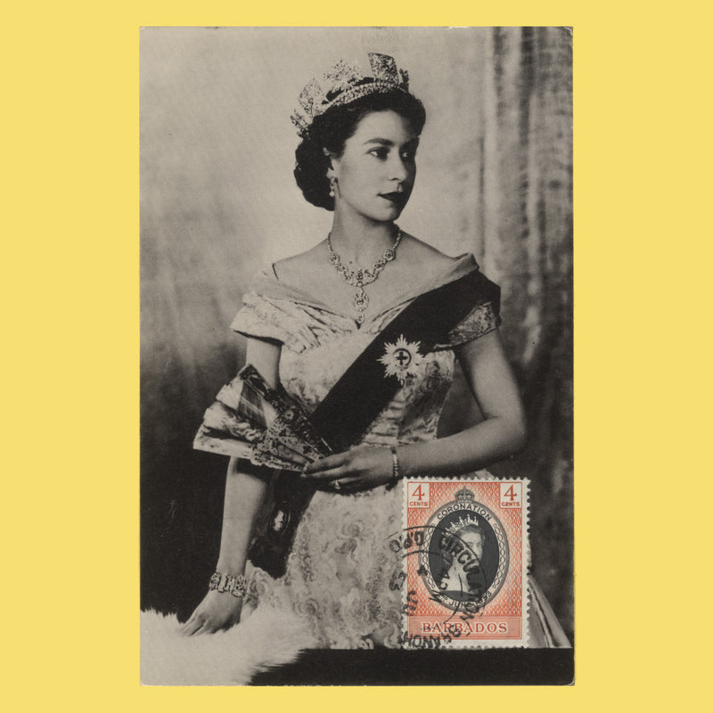 Barbados 1953 (FDC) 4c Coronation, CIRCULATION BRANCH