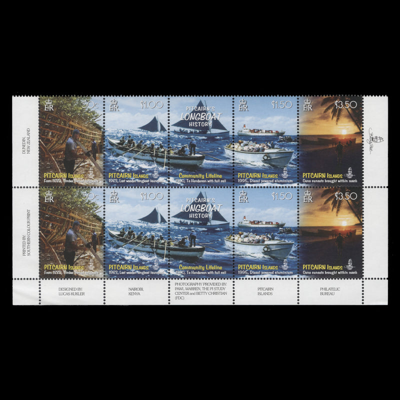 Pitcairn Islands 2008 (MNH) Longboat History imprint block