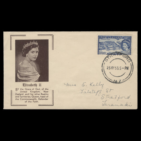 New Zealand 1953 (FDC) 2d Coronation, STRATFORD