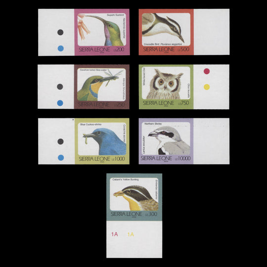 Sierra Leone 2006 Birds Definitives imperf proof singles, '2006' imprint