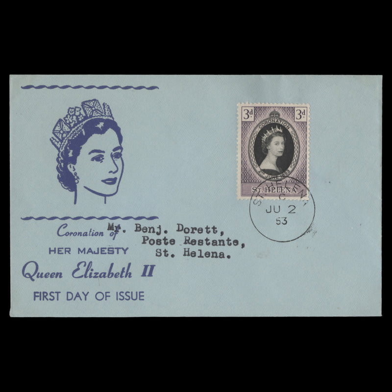 Saint Helena 1953 (FDC) 3d Coronation