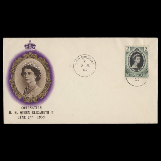 Dominica 1953 (FDC) 2c Coronation, GPO