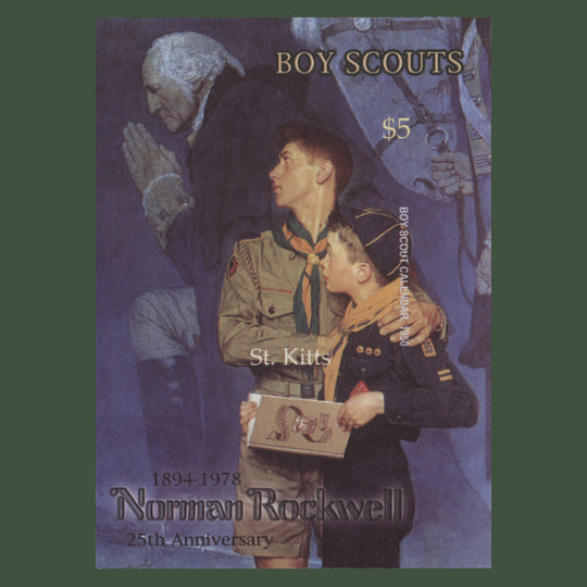 Saint Kitts 2003 Norman Rockwell Death Anniversary imperf miniature sheet