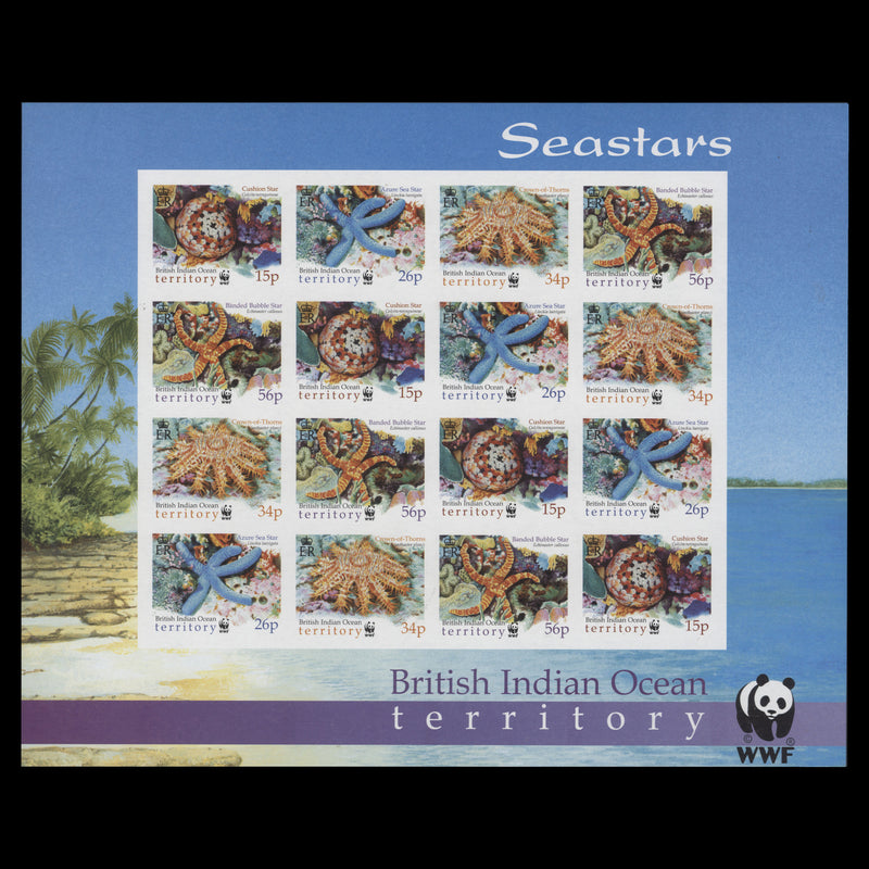 British Indian Ocean Territory 2001 Seastars imperf sheetlet