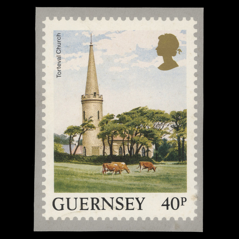 Guernsey 1984 (Variety) 40p Torteval Church trial PHQ card